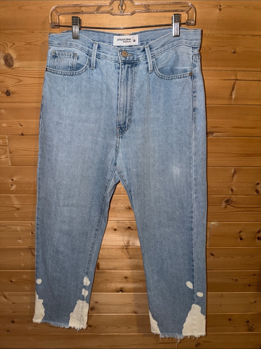 Women’s Just Black Sz 28 Light  Blue Denim
Jeans
